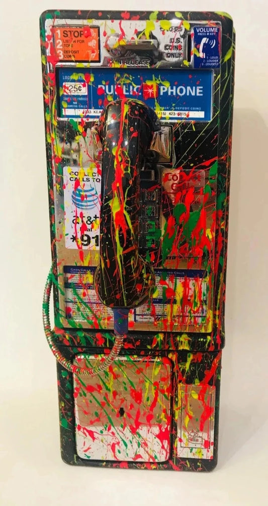 E.M. Zax "Payphone" One-of-a-kind hand painted Payphone