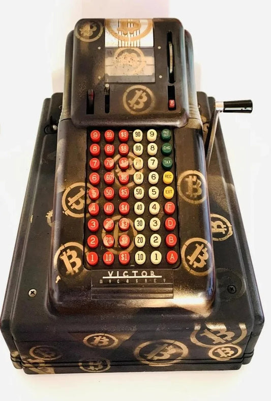 E.M. ZAX Original Painting on Vintage Cash register