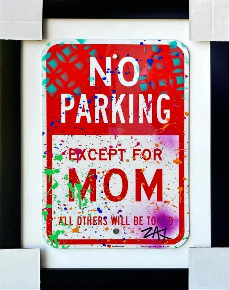 E.M. Zax Hand painted metal street sign "NO PARKING"