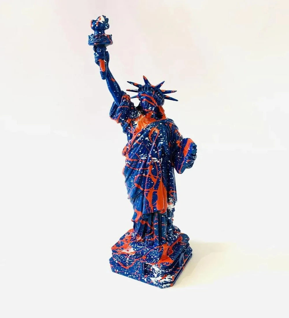 E.M. Zax Hand Painted Bronze Sculpture "Statue of Liberty"