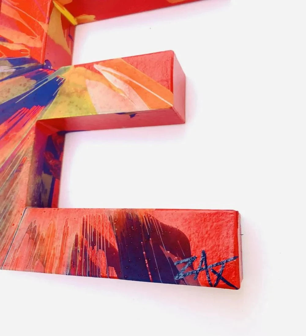 E.M. ZAX One of a kind 3D wall sculpture Hand painted