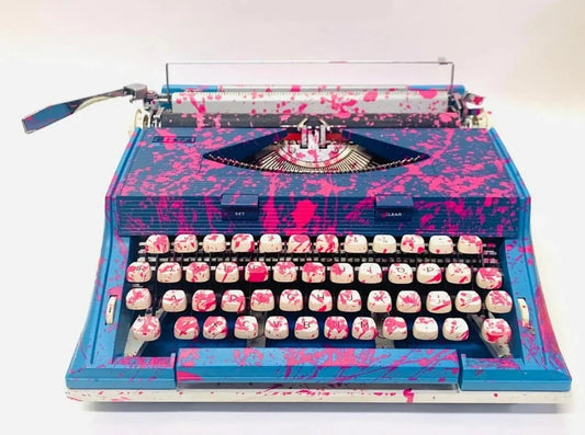 E.M. Zax Vintage Hand Painted Typewriter