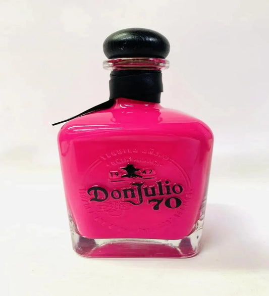 E.M. Zax Hand painted inside and out glass sculpture "Don Julio Tequila"