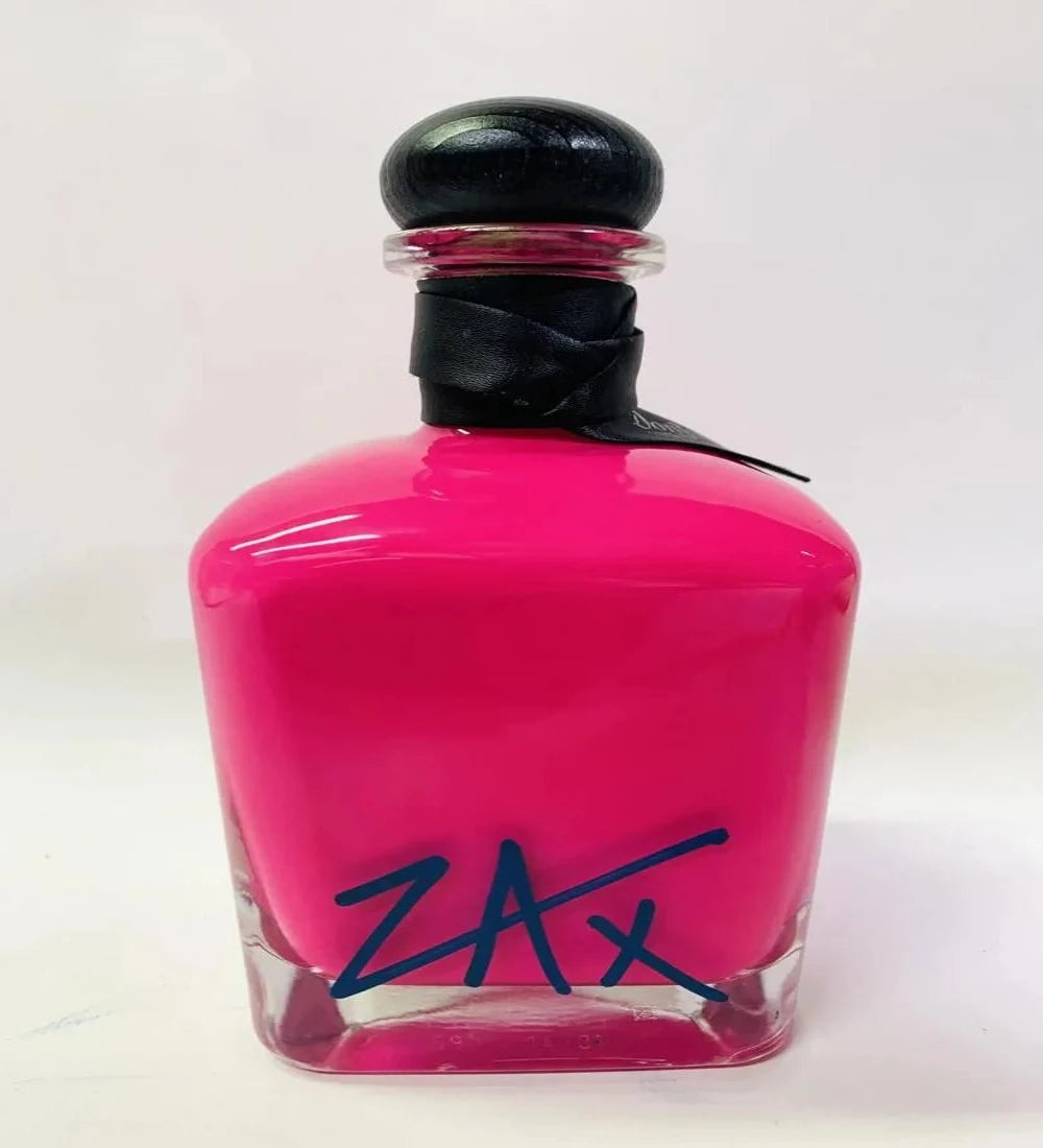 E.M. Zax Hand painted inside and out glass sculpture "Don Julio Tequila"