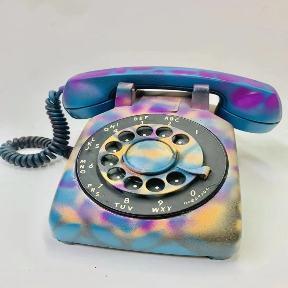 E.M. ZAX "ROTARY PHONE " Hand painted Vintage ROTARY