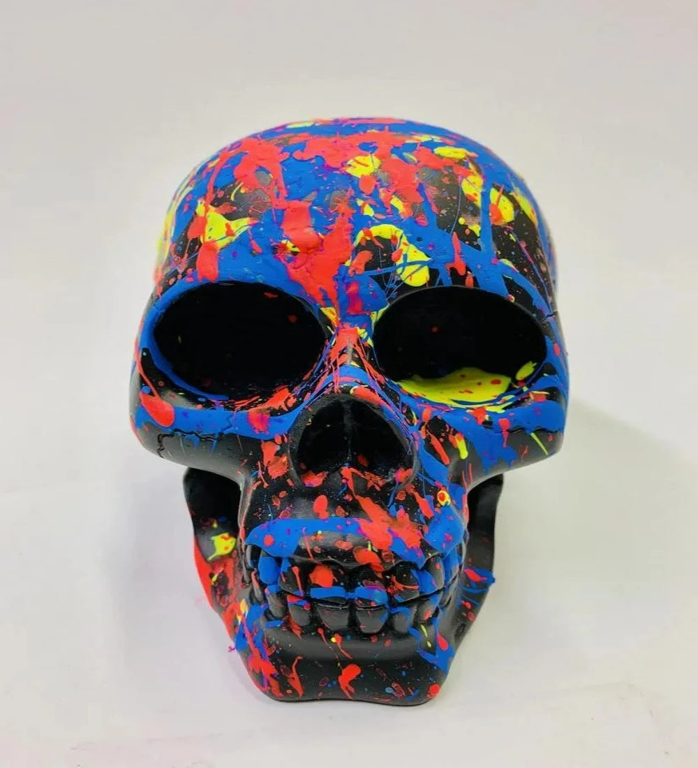 E.M. Zax Hand Painted Bronze Sculpture "Skull"