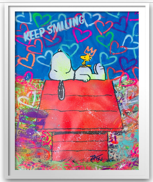 ZAX - "Keep Smiling" unique one of kind on paper