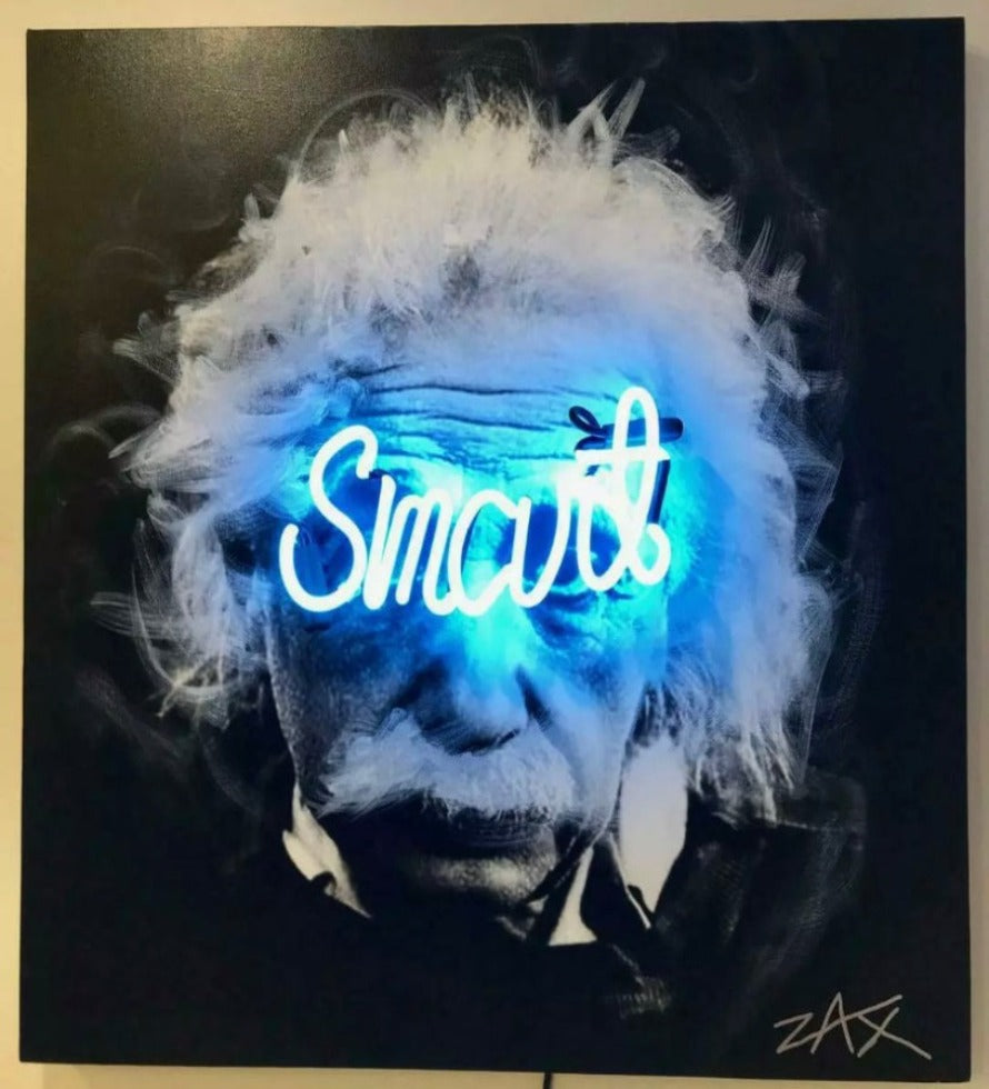 E.M. Zax - One of a Kind on Canvas with Neon Light