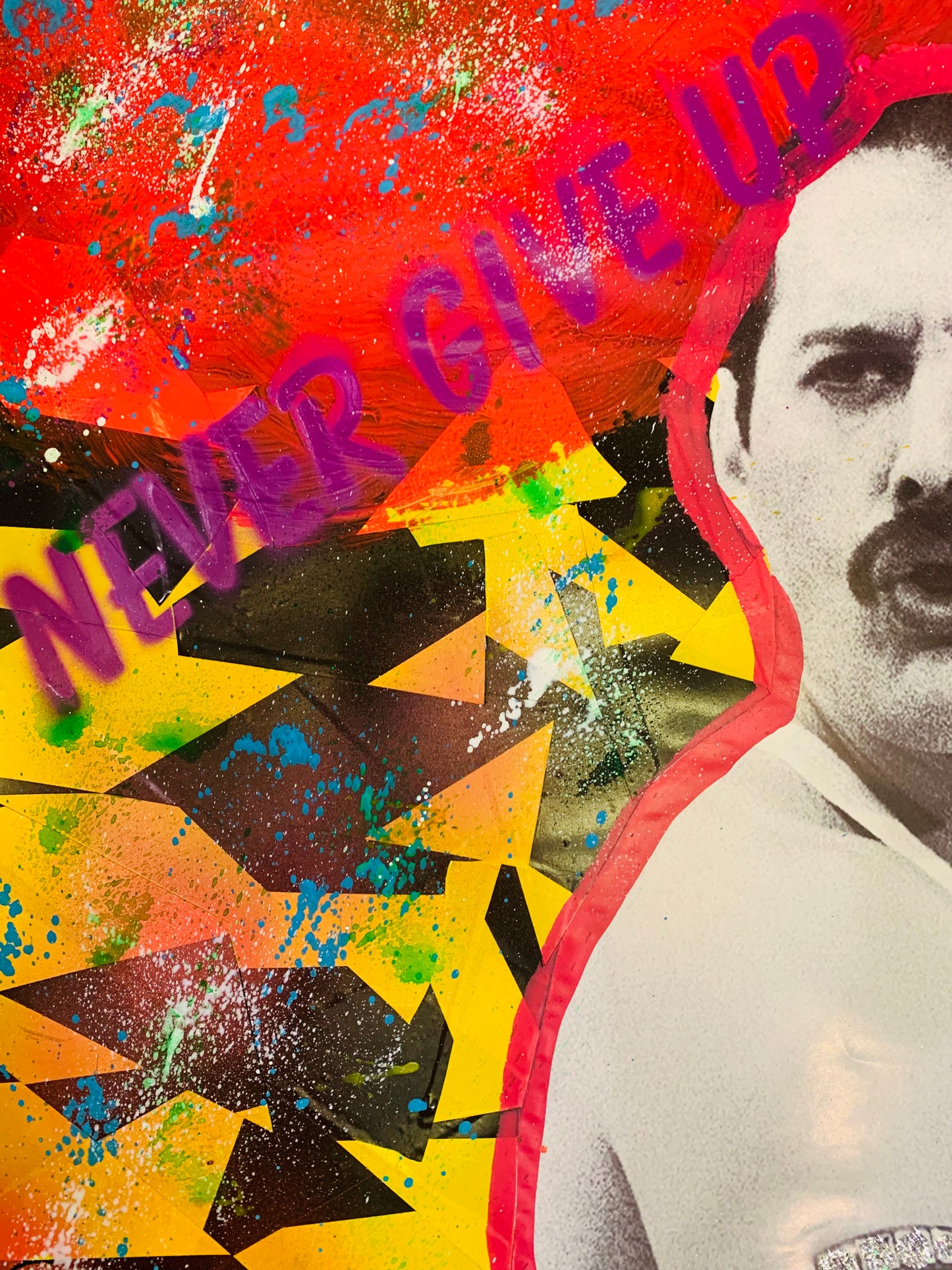 ZAX "Freddie" Unique mixed media collage